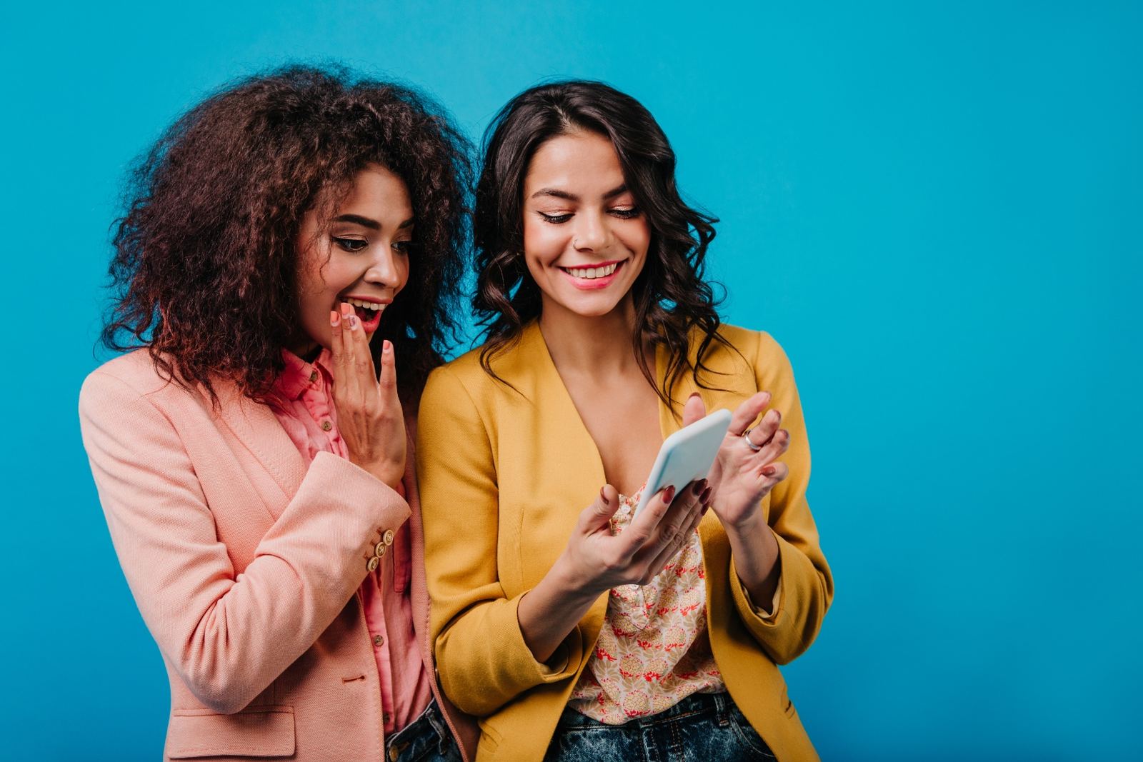 Friends sharing good news